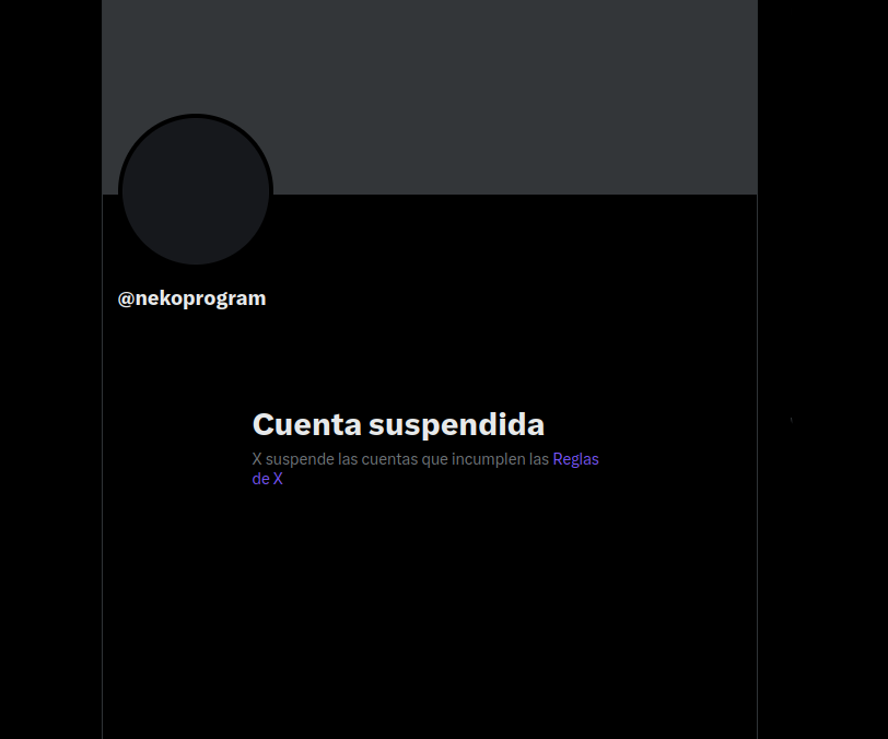 Mi anterior cuenta de twitter o X suspendida